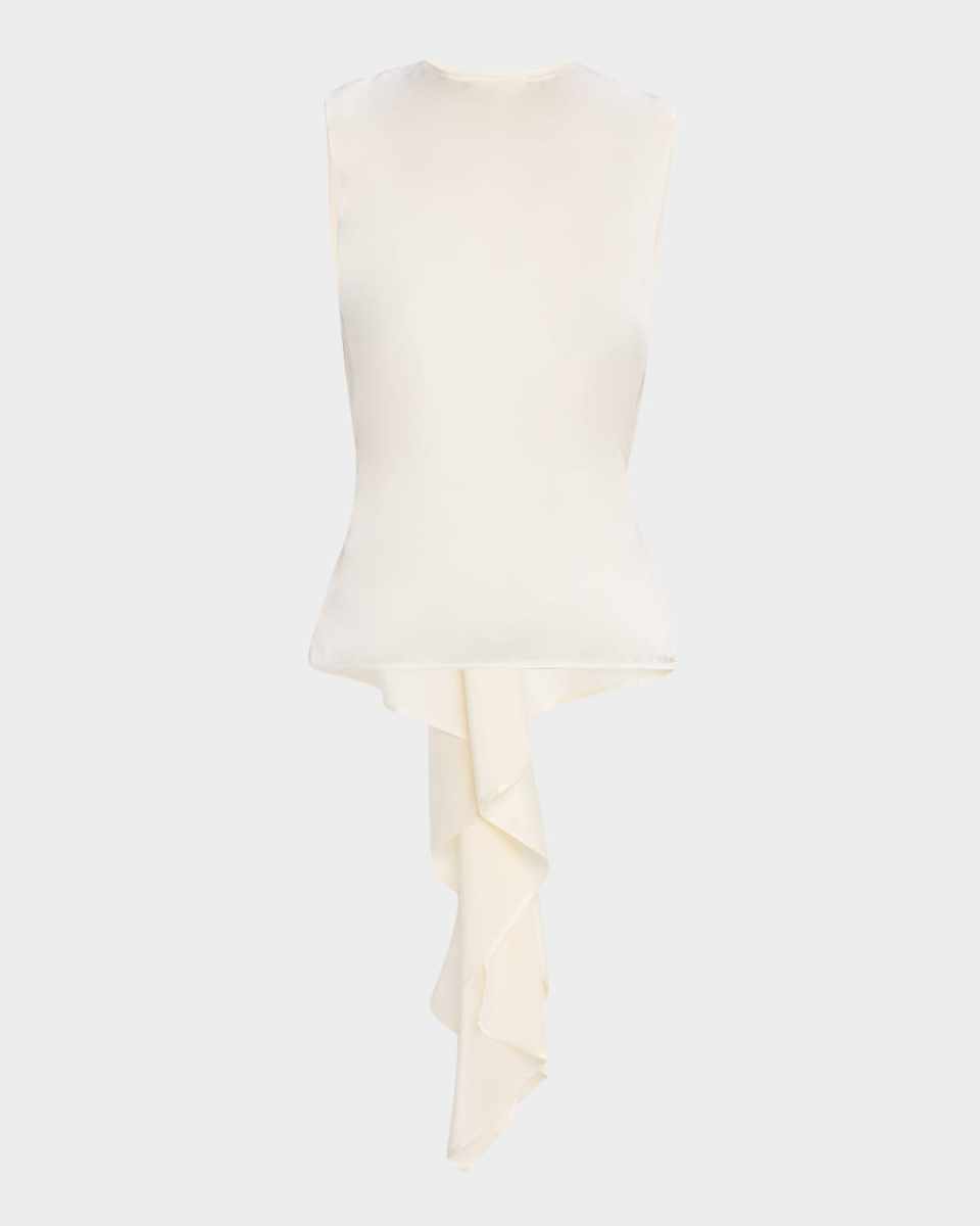 Sleeveless Draped Silk Scarf Top